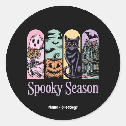  Halloween Horror Spooky Seizoen Schattige Creepy Ronde Sticker (Voorkant)
