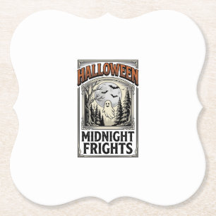 Halloween Horror T-shirt Vintage Gravure Griezelig Kartonnen Onderzetters