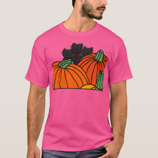 Halloween Horror Vampire Katten en Pompoenen T-shirt