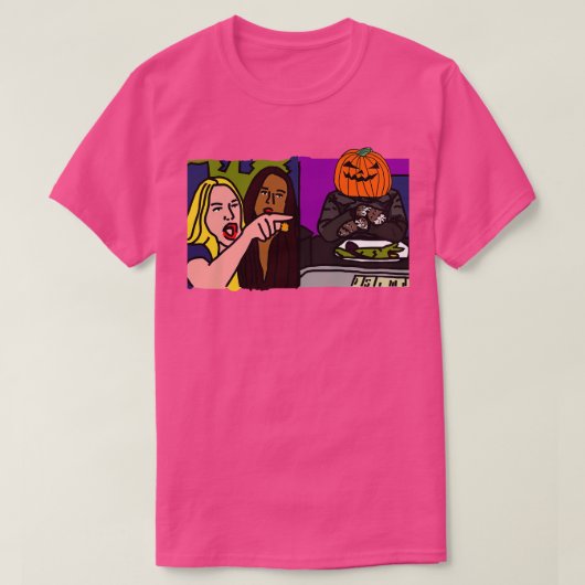 Halloween Horror Vrouw Schreeuwen naar Cat Memes m T-shirt (Design voorkant)
