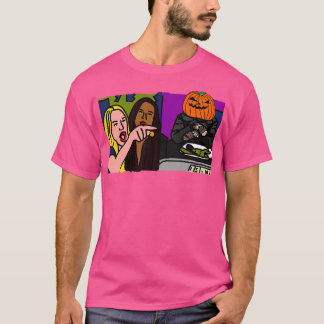 Halloween Horror Vrouw Schreeuwen naar Cat Memes m T-shirt