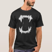 Halloween Horror Wolf Dog Vampire Monster Teeth Co T-shirt (Voorkant)