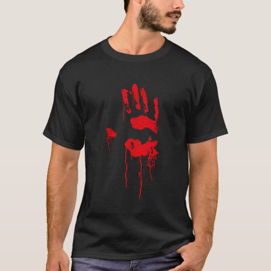Halloween Horror Zombie Kostuum Top Bloody Handpri (Voorkant)