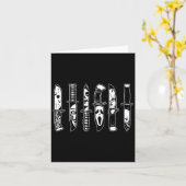 Halloween-horrorfilms met personages in Scary Kniv Kaart (Gele Bloem)