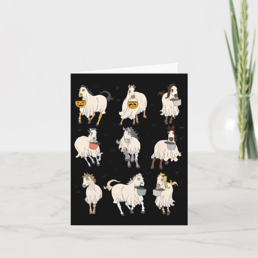 Halloween Horse Ghost Boo Pumpkin kostuum voor man Kaart (Voorkant)
