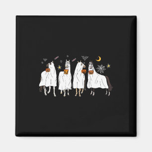 Halloween Horse Ghost Boo Pumpkin kostuum voor man Magneet