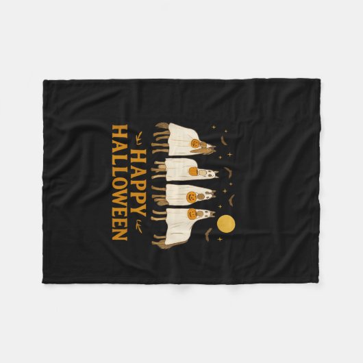 Halloween Horse Ghost Soky Season Horse Lover Wome Fleece Deken (Voorkant (Horizontaal))