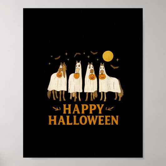 Halloween Horse Ghost Soky Season Horse Lover Wome Poster (Voorkant)
