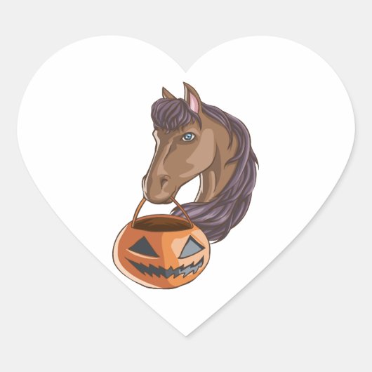 Halloween Horse Hart Sticker (Voorkant)
