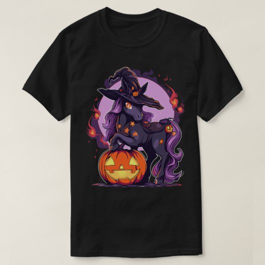 Halloween Horse Witch Pet Horse Rider T-shirt (Design voorkant)