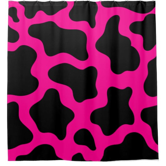 halloween hot roze koe print douchegordijn (Voorkant)
