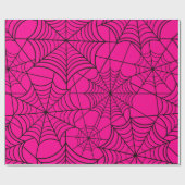 halloween hot roze spinrag cadeaupapier (Vlak)