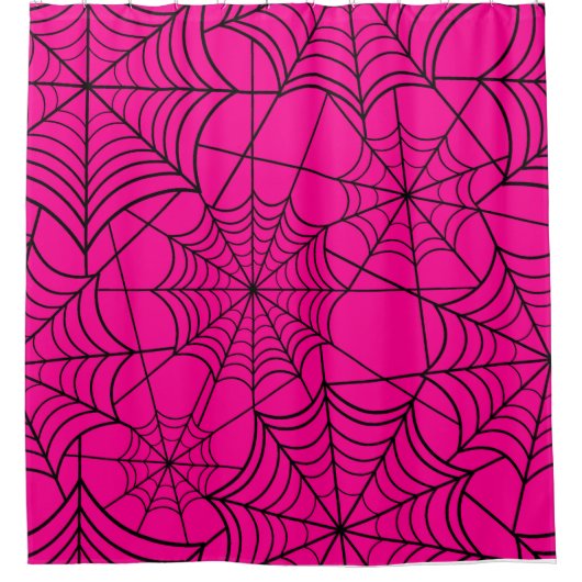halloween hot roze spinrag douchegordijn (Voorkant)