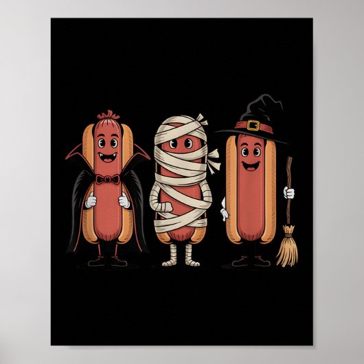  Halloween Hotdog Vampire Witch Mummy Poster (Voorkant)