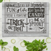 Halloween House1 regels keukenhanddoeken (Gevouwen)