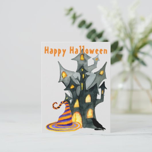 Halloween House Briefkaart (Staand voorkant)