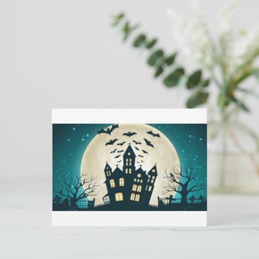 Halloween house briefkaart (Staand voorkant)