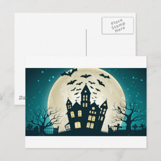Halloween house briefkaart (Voorkant / Achterkant)
