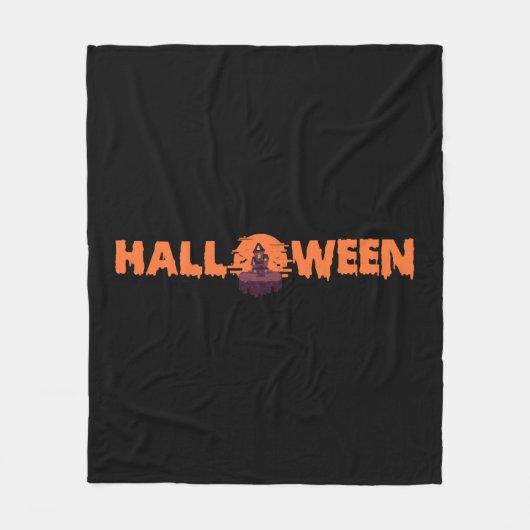 Halloween House Fleece Deken (Voorkant)