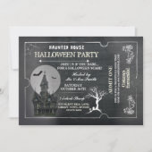 Halloween House Party Nodig Horror Chalk Ticket ui Kaart (Voorkant)