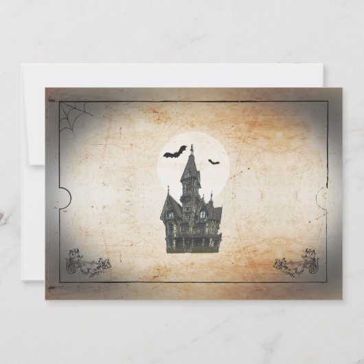 Halloween House Party nodigt Horror Spooky Ticket  Kaart (Achterkant)