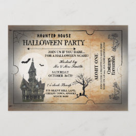 Halloween House Party nodigt Horror Spooky Ticket Kaart
