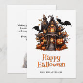 Halloween House Pumpkins Ghost Kaart (Voorkant / Achterkant)