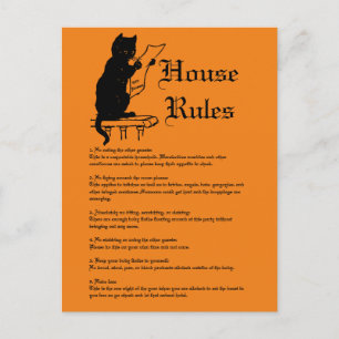Halloween House Rules Briefkaart