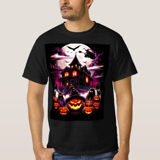 Halloween House T-Shirt - Heks, geesten (Voorkant)