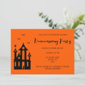 Halloween Housewarming Feest Spoken Huis Zwart Kaart (Staand voorkant)