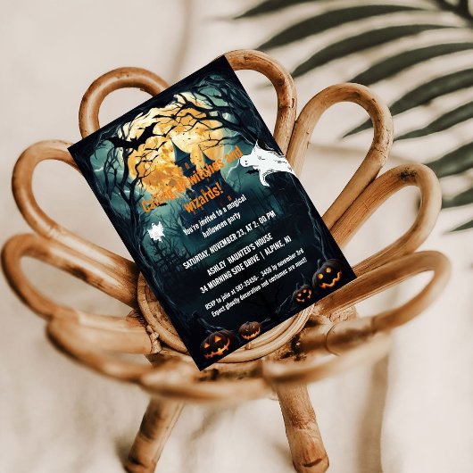 Halloween Housewarming Hekser en Tovenaar Verzamel Kaart