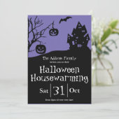 Halloween Housewarming Party en New Address Aankondiging (Staand voorkant)