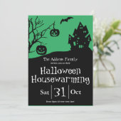 Halloween Housewarming Party en New Address Aankondiging (Staand voorkant)