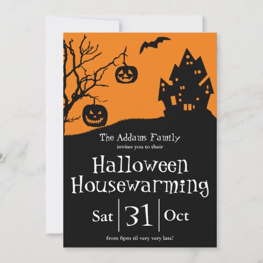 Halloween Housewarming Party en New Address Aankondiging (Voorkant)