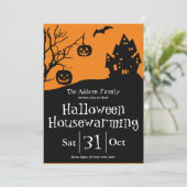 Halloween Housewarming Party en New Address Aankondiging (Staand voorkant)