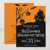 Halloween Housewarming Party en New Address Aankondiging (Voorkant / Achterkant)