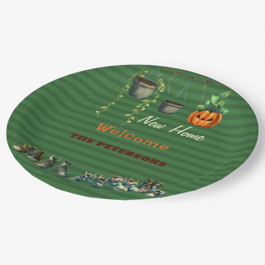 Halloween Housewarming Party Gremlin schoenen groe Papieren Bordje (Gekanteld)