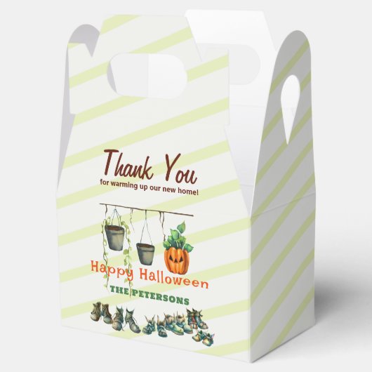 Halloween Housewarming Party Gremlin Schoenen Plan Bedankdoosjes (Geopend)