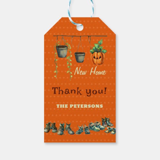 Halloween Housewarming Party Gremlins Dank u Cadeaulabel (Achterkant)