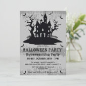 Halloween Housewarming Party Grijs Halloween Party Kaart (Staand voorkant)