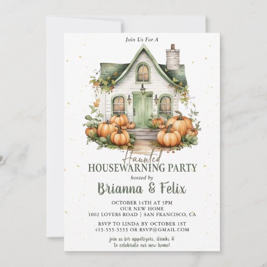 Halloween Housewarming Party Kaart (Voorkant)
