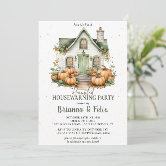 Halloween Housewarming Party Kaart (Staand voorkant)