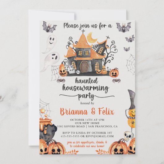 Halloween Housewarming Party Kaart (Voorkant)