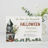 Halloween Housewarming Party Plant Schoen Terracot Kaart (Staand voorkant)