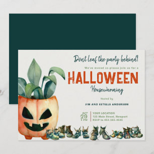 Halloween Housewarming Party Pompoen Plant Schoene Kaart