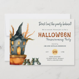Halloween Housewarming Party Potten Plant Schoenen Kaart
