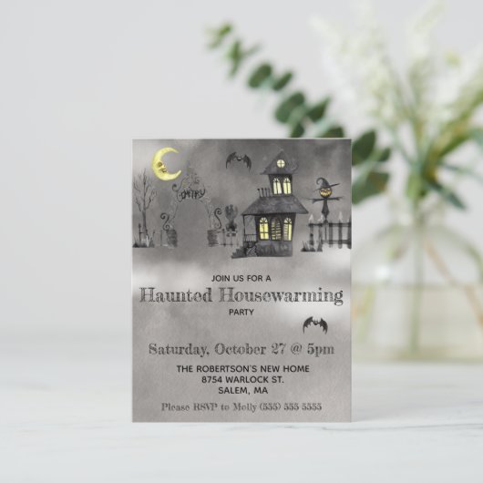 Halloween, Housewarming Party voor een Spookhuis  Kaart (Staand voorkant)