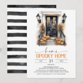 Halloween Housewarming Uitnodiging, Nieuw Thuisfee Kaart (Voorkant / Achterkant)