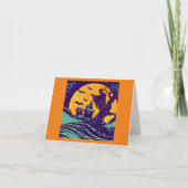 Halloween - houtsnede stijl 2 kaart (Voorkant)