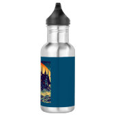 Halloween - houtsnede stijl 6 waterfles  (Rechts)